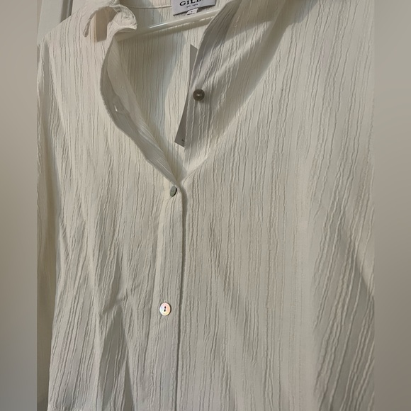 WHITE PLEATED SHIRT - Picture 2 of 3